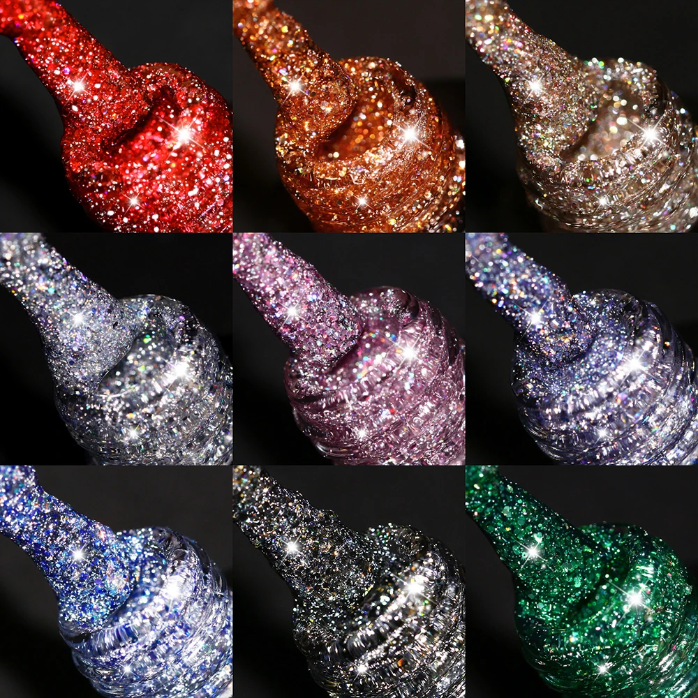 2023 New YOKEFELLOW 10ML Reflective Glitter 2025 Gel new Nail Polish Soak Off UV Gel Varnish Colorful Nail Gel Polish For Manicure