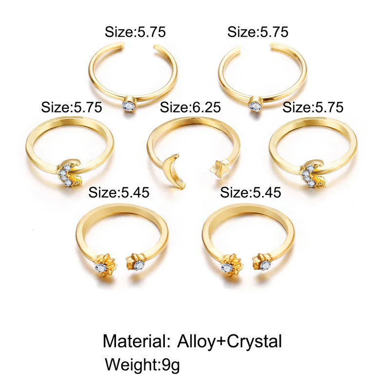 Boho Gold Color Heart Rings Set For Women Vintage Geometric Cross Pearl Butterfly Finger Rings Female Trendy Jewelry Gift