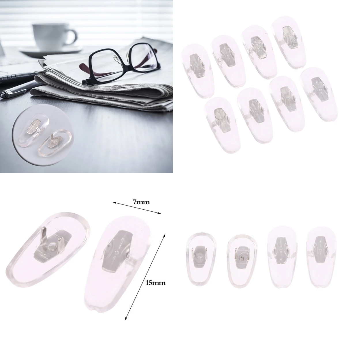 10 Pairs High Quality Silicone Aviator Glasses Eyeglass Sunglasses Nose Pads For RB Clip-o