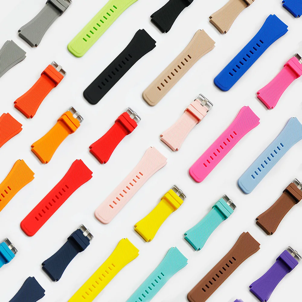 22mm Strap for Samsung Watch 46mm/3 45mm/Gear S3 Classic/Frontier Silicone Bracelet Amazfit GTR/Stratos/Pace Huawei Watch 4/GT 2