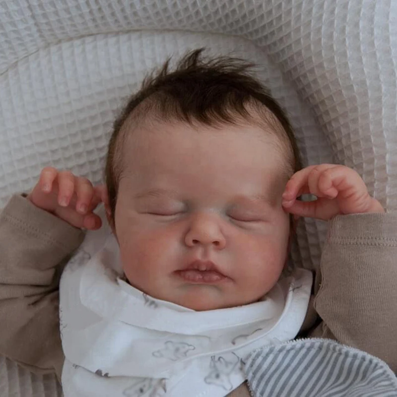 19inch Full Body Vinyl Reborn Doll Newborn Baby Size Loulou Boy Doll 3D Skin Visible Veins Bebe Reborn Dolls High Quality Gifts
