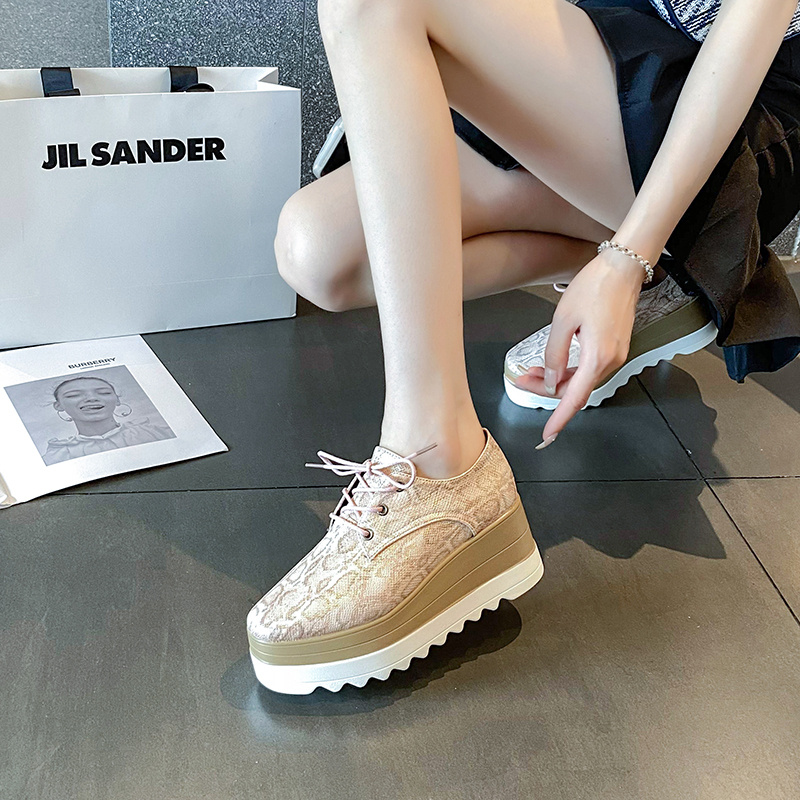 COOTELILI 2024 New Ladies Shoes Woman Pumps Women Sneakers Platform Shoes Heels Slip On Round Toe 6cm Heel Plus Size 40 41 42