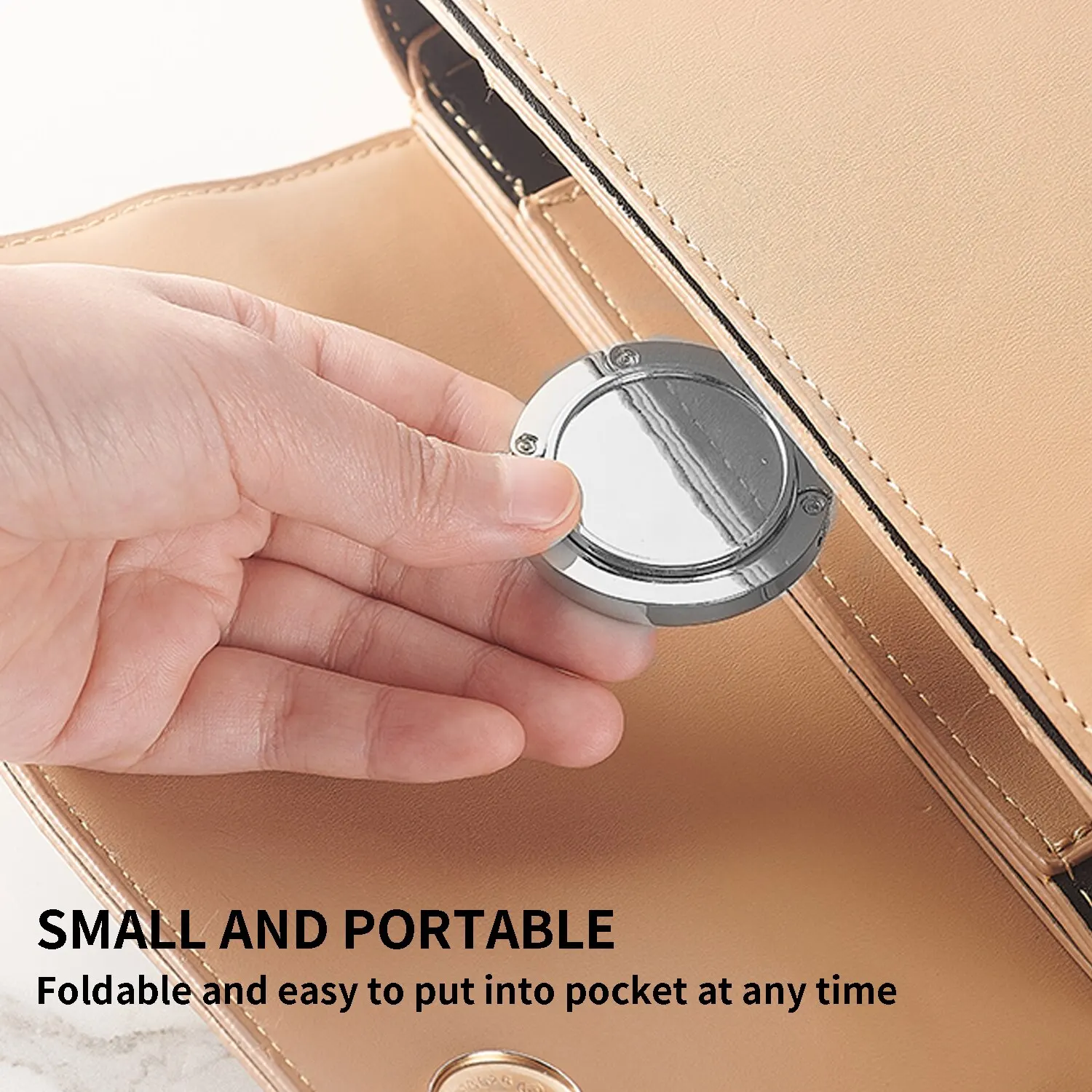 Portable Folding Bag Hanger Handbag Hook Holder Table Hook Crystal Alloy Purse Bag 2025 new Holder Circle Shape Bag Accessories