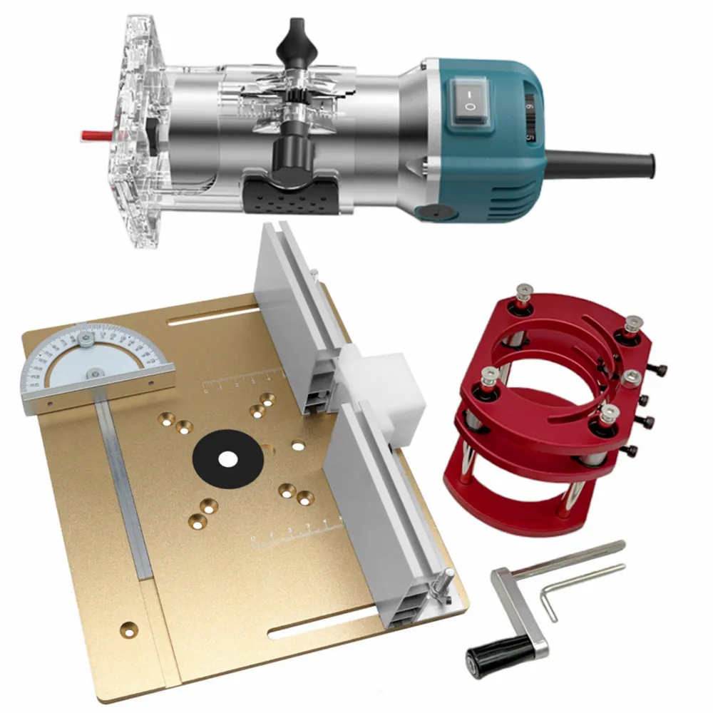 new Aluminum Router Table Insert Plate W/ Miter Gauge for Woodworking Benches Table Saw Multifunctional Trimmer 2025 Engraving hine