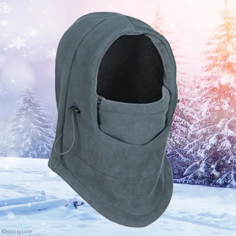 Thermal Fleece Balaclava Warm Cap Winter Beanies Hats Waterproof Face Cover Hat Hooded Neck Warmer Hiking Scarves Men Women