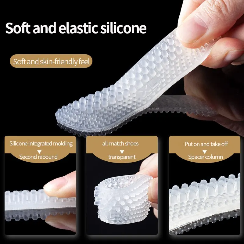 4Pairs Soft Silicone 2025 Insoles Heel Stickers Antislip Wearresistant Foot Heel Posts Half Yard Pad new Fit Massage Pain Relief