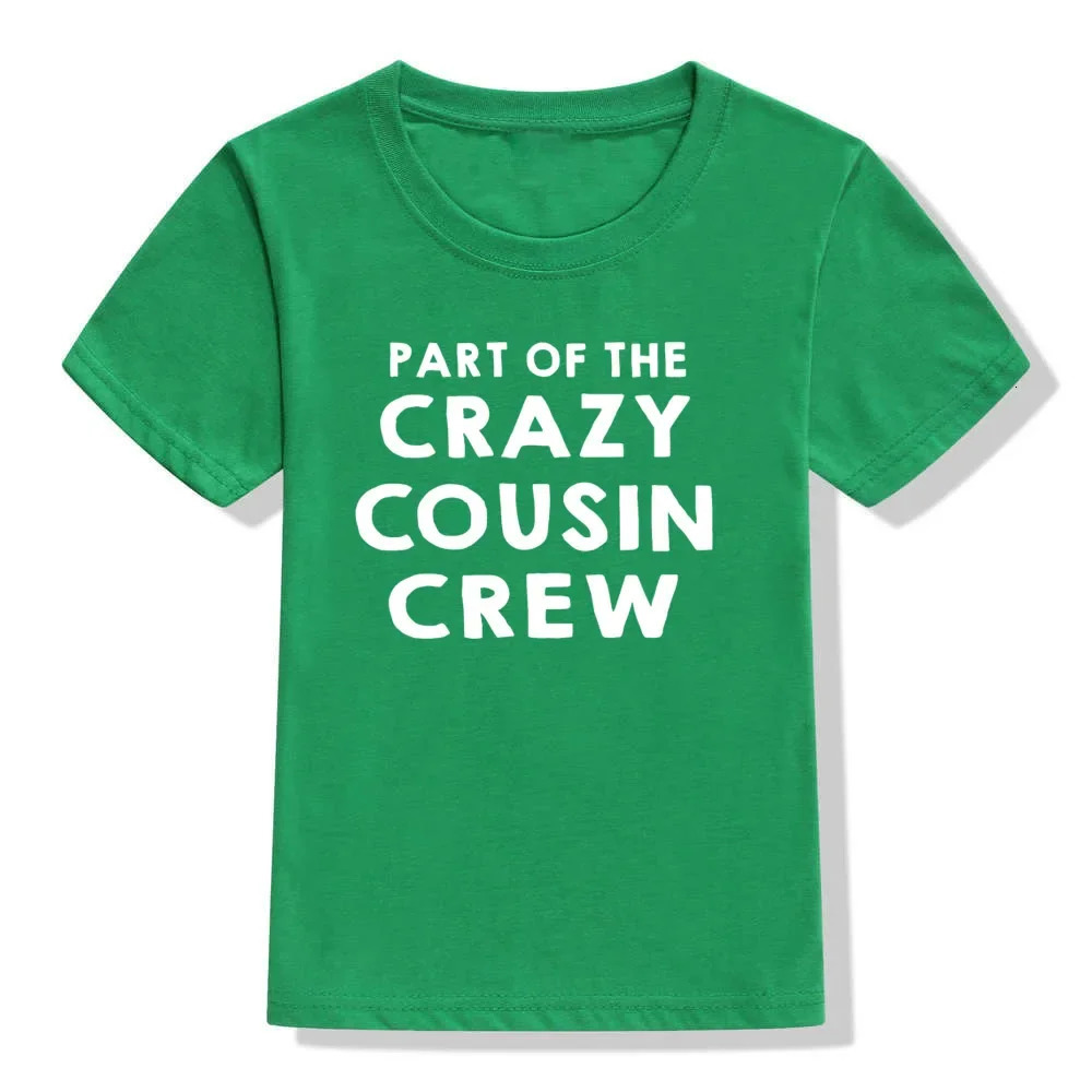 T-shirts Part of The Crazy Cousin Crew Kids Boys Girls Christmas T Shirt Children Toddler Party Funny Top Tees Child Year Tee Shirts 240521 H250220