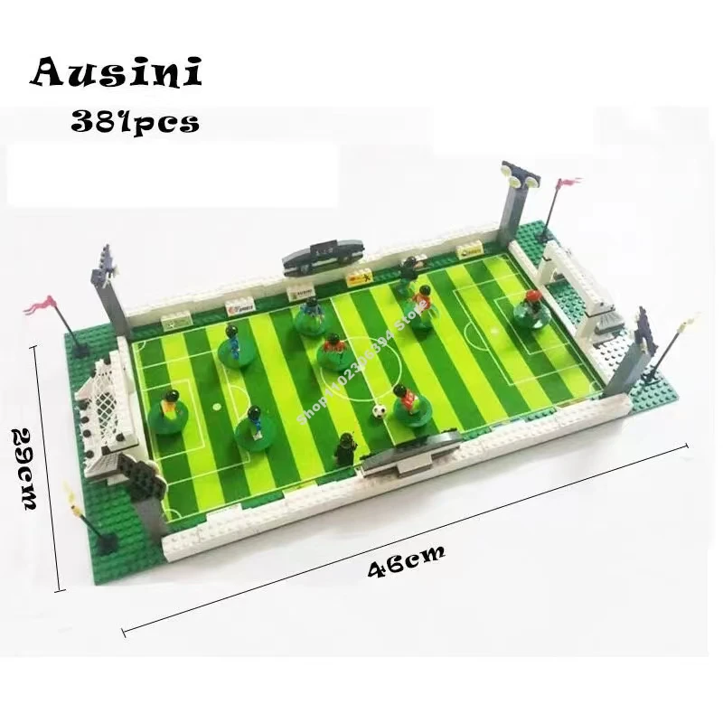 Soccer Field Building new blocks 2025 DIY Table Football Board Building Bricks Blocks Educational Toys Gift for Kid Famous Football stars