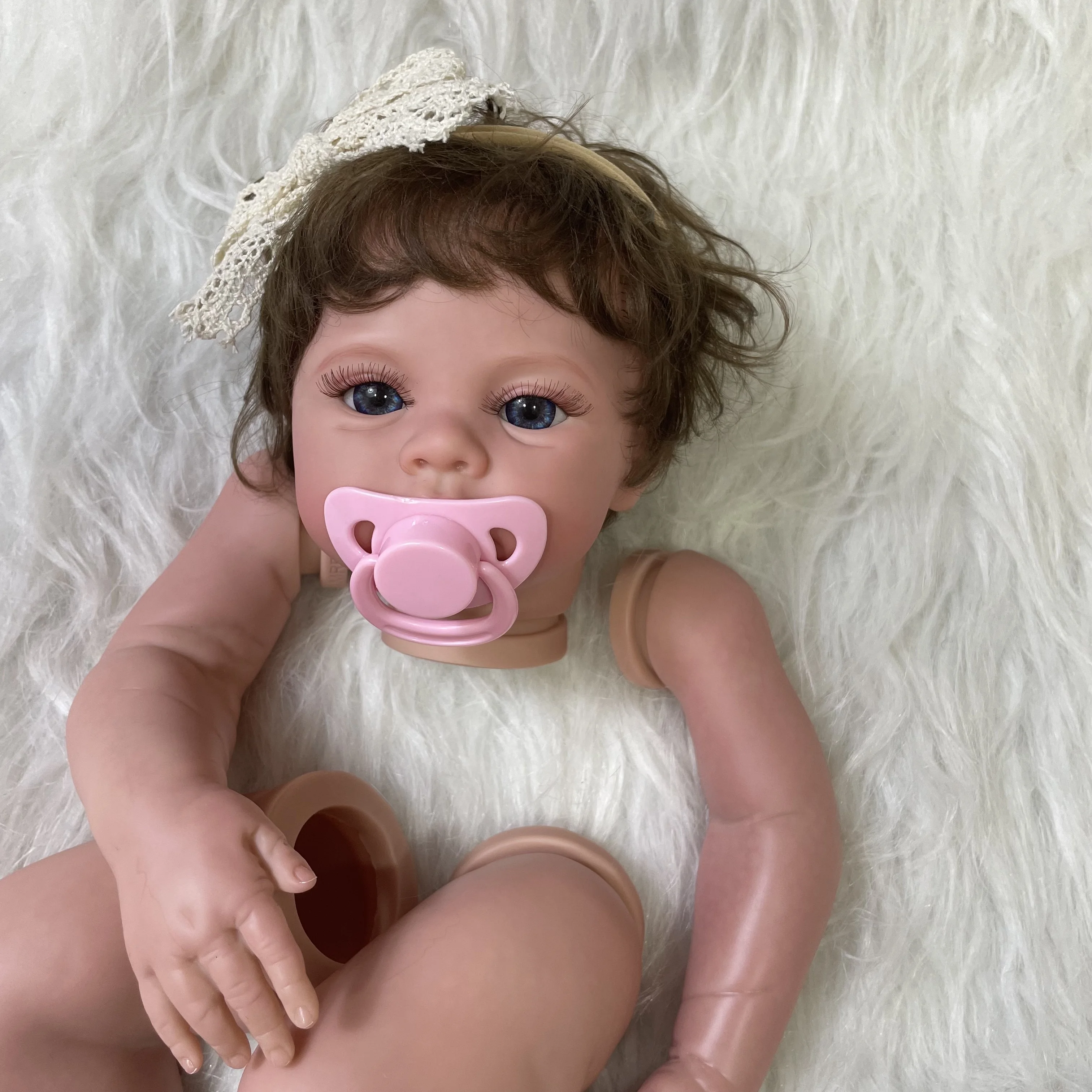 17Inch Already new Painted Reborn Doll Kit Meadow With Implanted Hair and Cloth 2025 Body Unassembled Handmade Doll Parts DIY