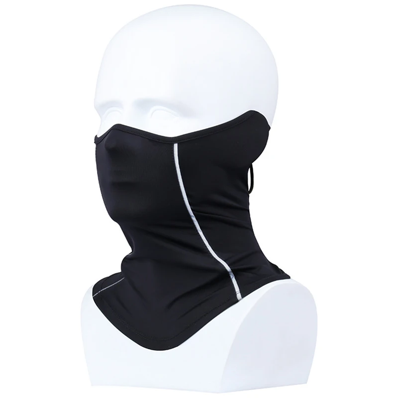 1PC Summer Sunscreen Reflective Night Riding Half Face Mask Unisex Ice Silk Dust-proof Neck Collar Sports Full Head Cold Scarf