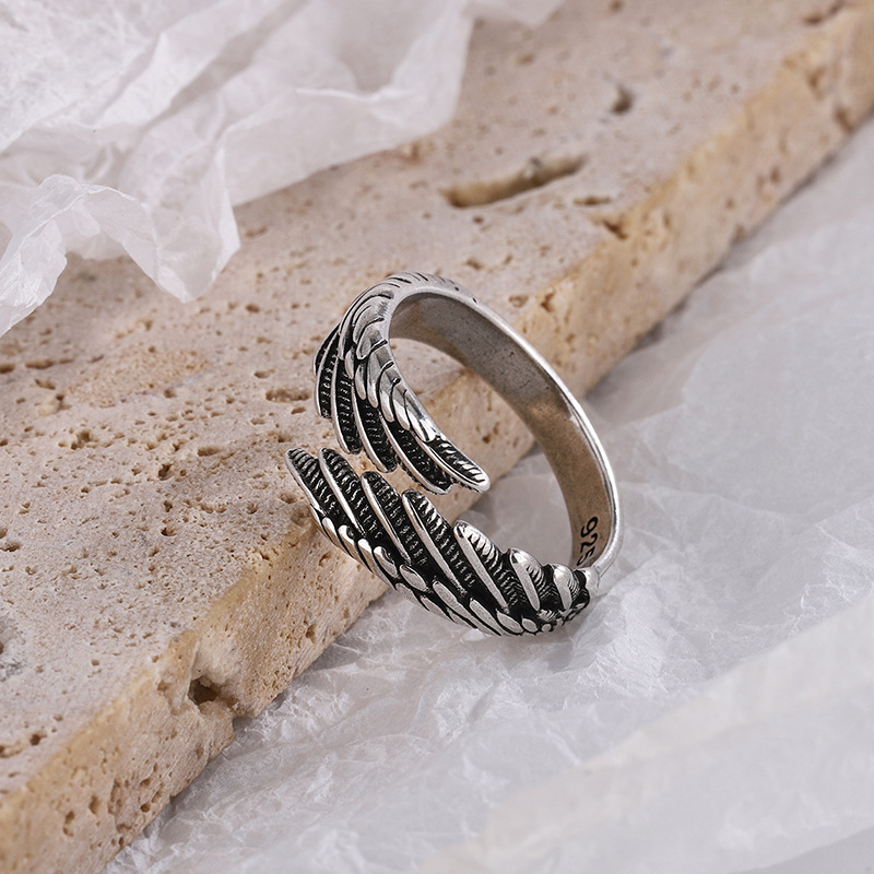 925 Sterling Silver Angel Wing Feather Aesthetic Rings For Women Engagement Luxury Jewelry Christmas Accessories Free Shipping