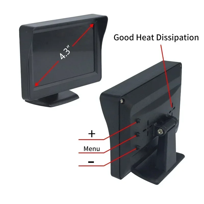 Car Reverse Monitor with Rear View Camera Backup Camera Kit Back Up Car Monitor Display Parking System Rearview Reverse Monitor