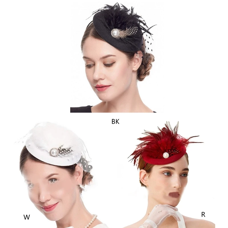 Elegant Fascinator Hat Pillbox Hat for Women Cocktail Tea Party Headwear Exquisite French Fascinator for Wedding