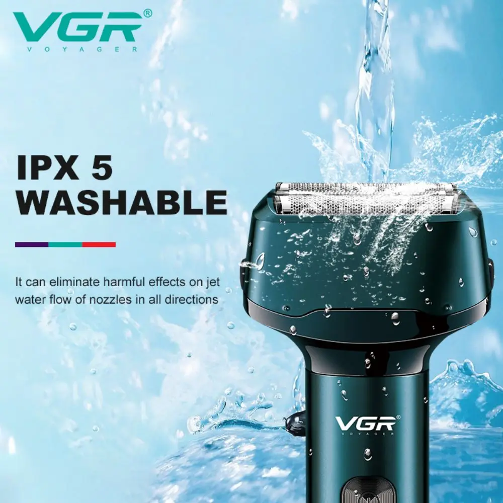 VGR Foil Shaver Professional Electric Shaver Triple Blade LED Display USB Charge Pop-Up Hair Trimmer IPX5 Waterproof V-370/V-371