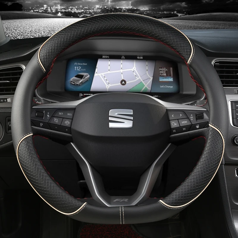 for Seat Arona FR Xperience 2017~2021 Car Steering Wheel Cover PU Leather Non-slip Auto Accsesories Fast Shipping