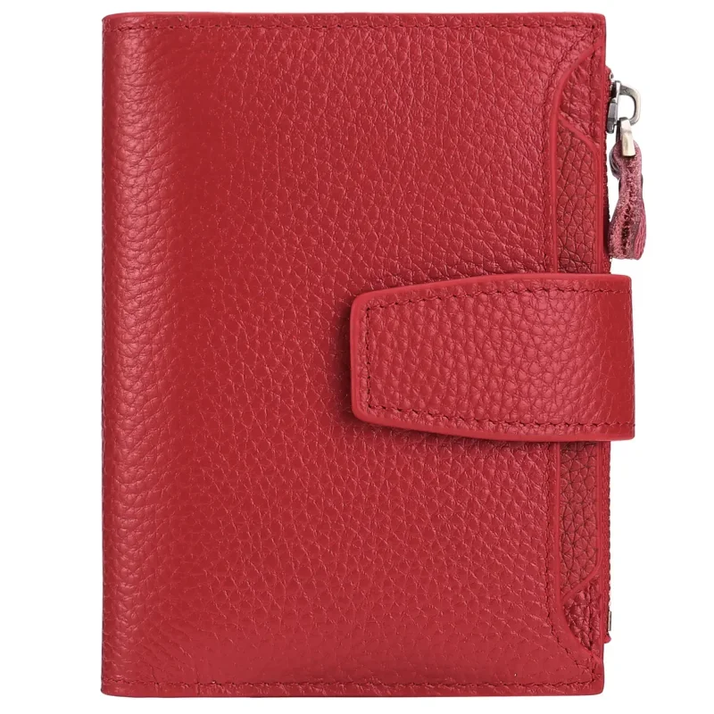 Women Short new Genuine Leather Wallets Vintage Purse 2025 Multi-functional Clutch Coin Card Holder High-quality Small Money Clip 8Z