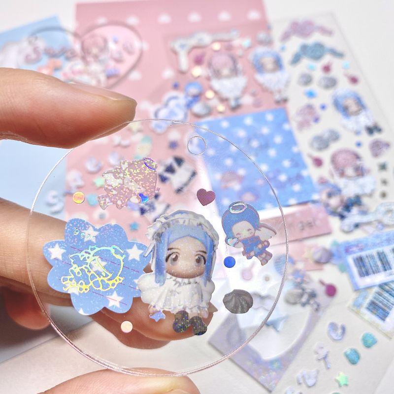 SKYSONIC BOBO Coraltree Sticker Sweet Angel Modeling Materials Idol Stationery Postcards Cute Korean Decorative Sticker Suppli