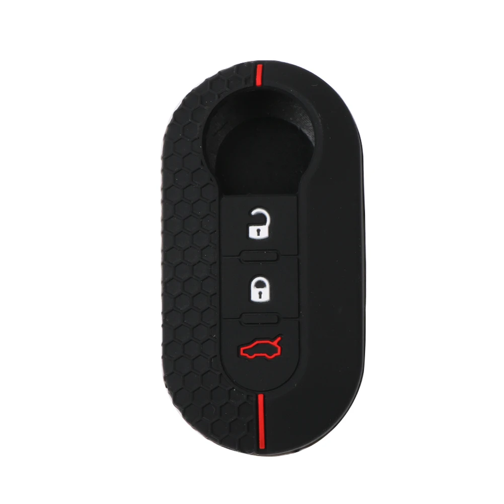 Silicone Remote Key Case for Fiat Dot Palio Attractive Panda Lancia Musa Grande Punto 500 500L Ducato Keychain Car Key Cover