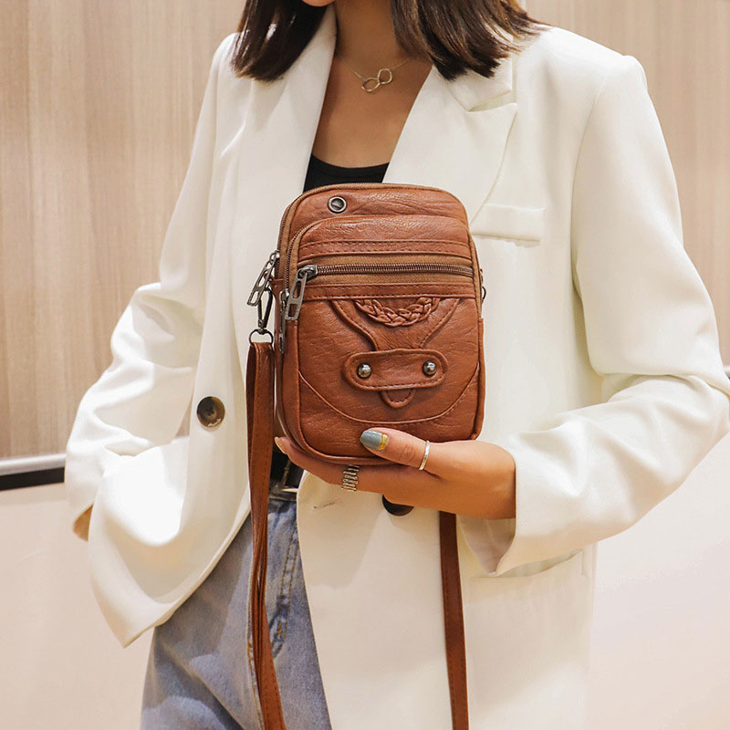 Multi-Functional Soft PU Leather Small Shoulder For Women Vintage Crossbody Cash Purse Cell phone Bag bolsas femininas