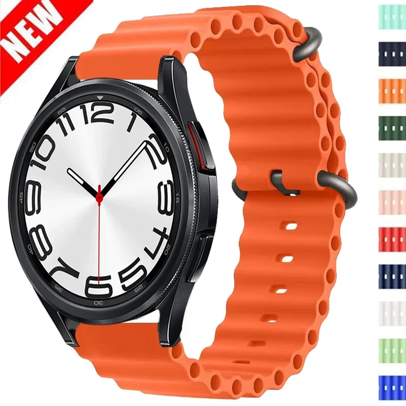 22mm 20mm watch band For Samsung Galaxy Watch 4-classic/5-Pro-3/active 2/Gear S3 Silicone Ocean correa Huawei GT 2 3 pro strap