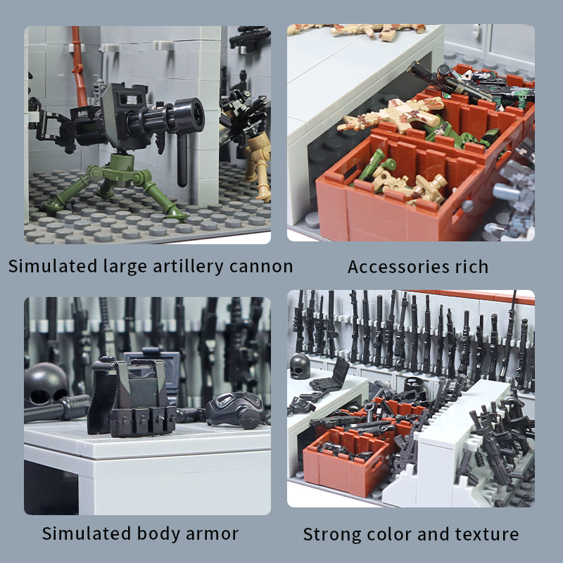 MOC Military Building Blocks WW2 Wars Blocks Toys SWAT Arsenal House Constructor Bricks Toys for Boys Gift Compatible Classic