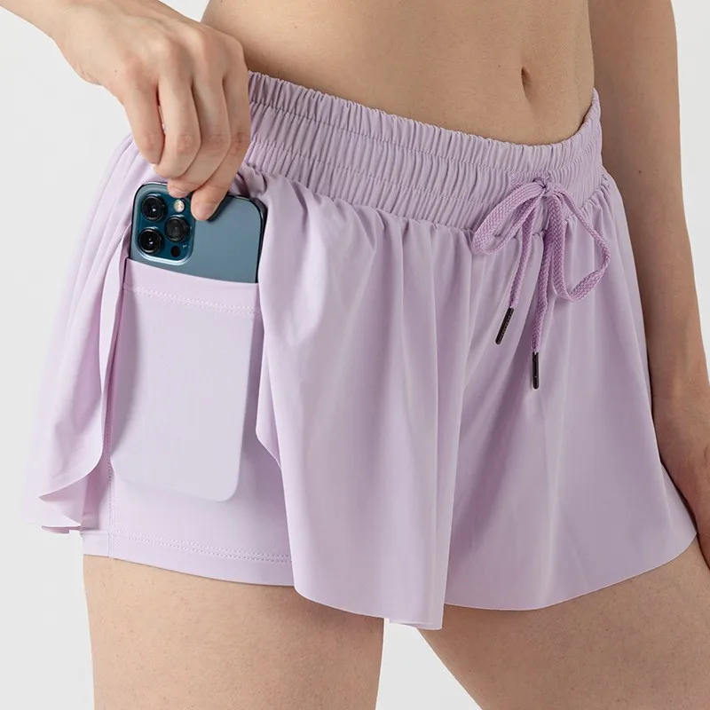 INLUMINE Children Sports Shorts with Pocket Girls Summer Quick-Drying Breathable Skirt Kid Outdoor Running Exercise Tennis Skirt