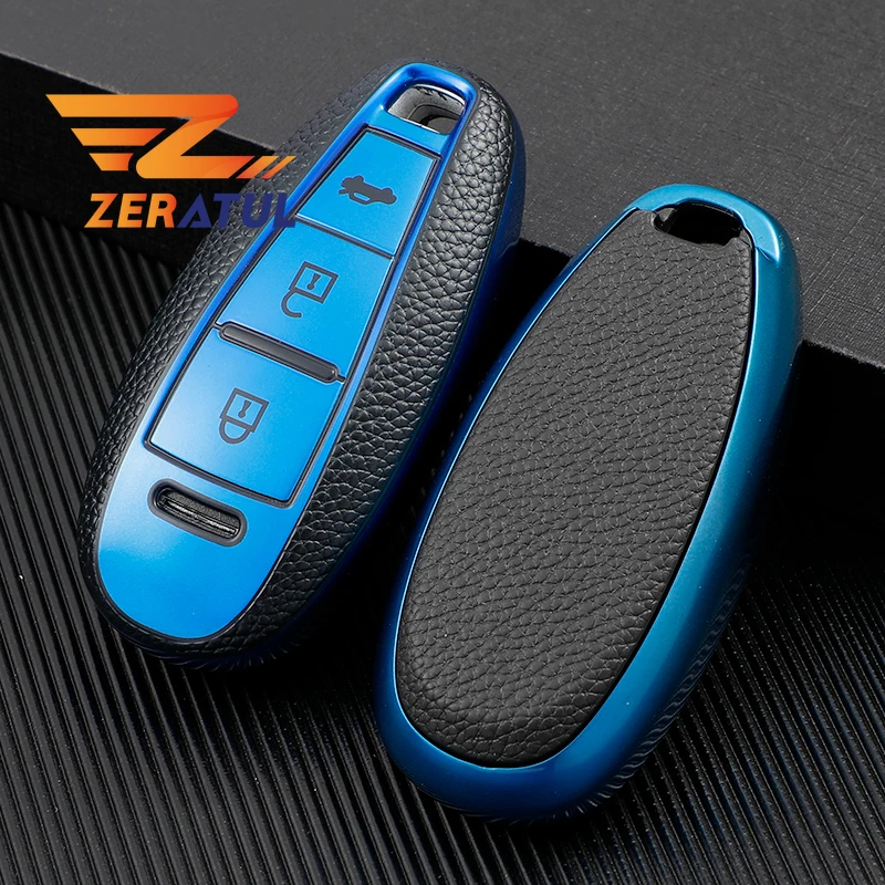 For Suzuki Vitara Swift Ignis Kizashi SX4 Baleno Ertiga Ciaz S-cross TPU Leather Car Remote Key Cover Case Shell Bag