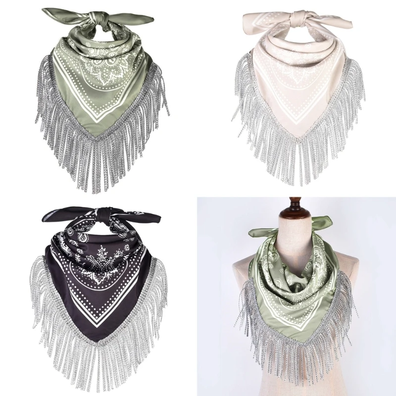 new Cowgirl Bandanas Shawl Rhinestones Fringe 2025 Paisley Scarf Bachelorette Bandanas Cowboys Bandanas Rhinestones Neckerchief