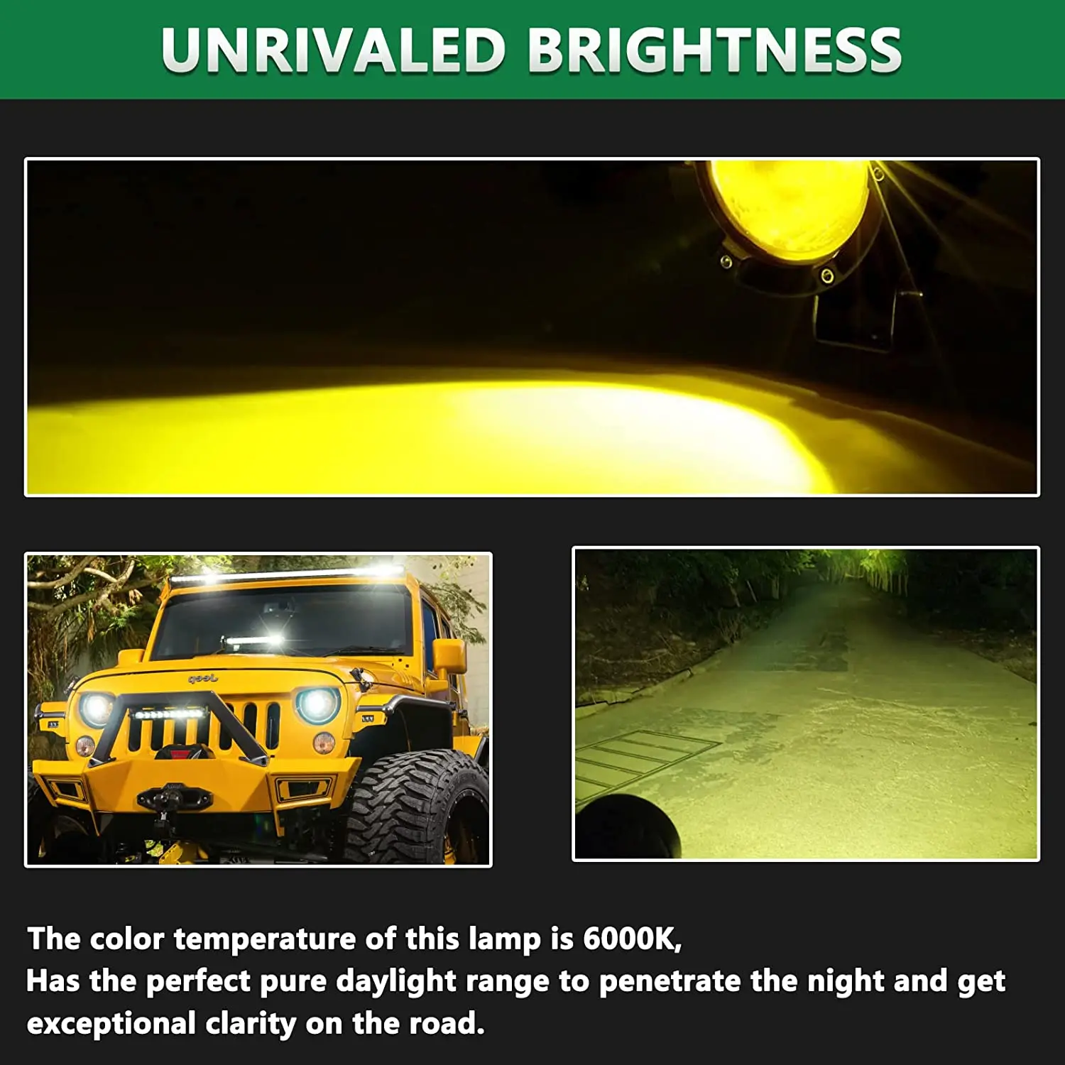 NLpearl 4 Inch Led Work Light White Yellow Spot Flood Barra 12V 24V 4x4 Offroad Fog Lights For Motorcycle Car ATV Race Dirt