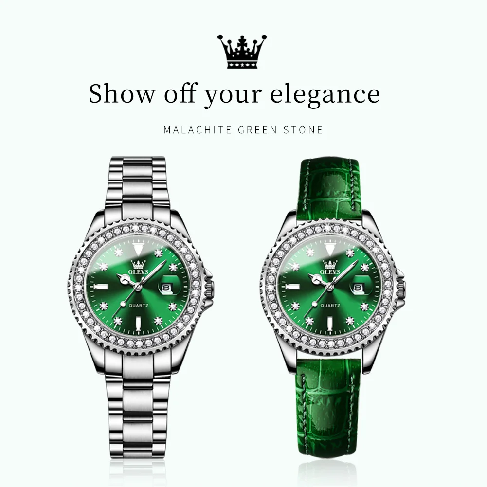 OLEVS 2025 Women's Watches Top Brand new Original Quartz Ladies Watch Bezel Dia Wristwatch Waterproof Enlarge Date New Arrival