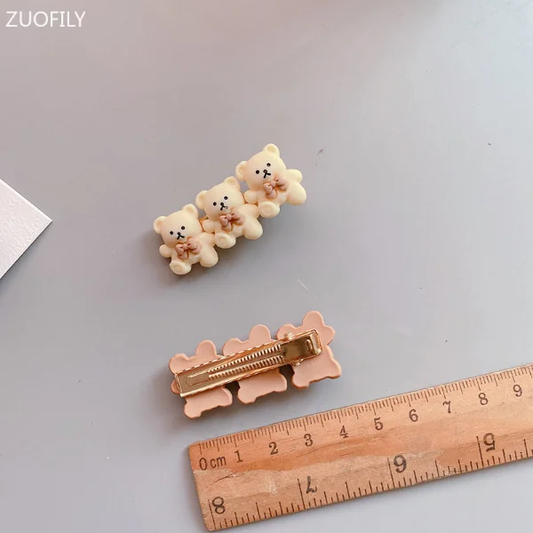 2Pcs/lot Children Hair Pin Clips Girls Bear Hairpins Heart Star Hairband 2025 new for Korean 2023 New Women Cute Baby Accessories Fashion