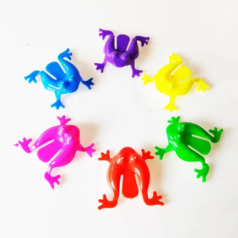 12PCS Jumping Frog Toys For Kids Finger Pressing Bouncing Frog Toy Antistress Relieve Family Game Kids Birthday Party Toys