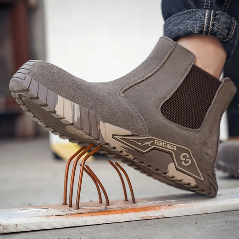 Waliantile Welding Safety Boots For Men Anti-smashing Industrial Work Shoes Male Puncture Proof Steel Toe Indestructible Boot
