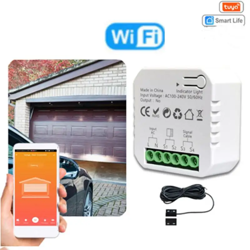Tuya WIFI/ZigBee Garage Door Opener Controller App Remote Control Supports Alexa Google Home Zigbee2MQTT Gateway Needed