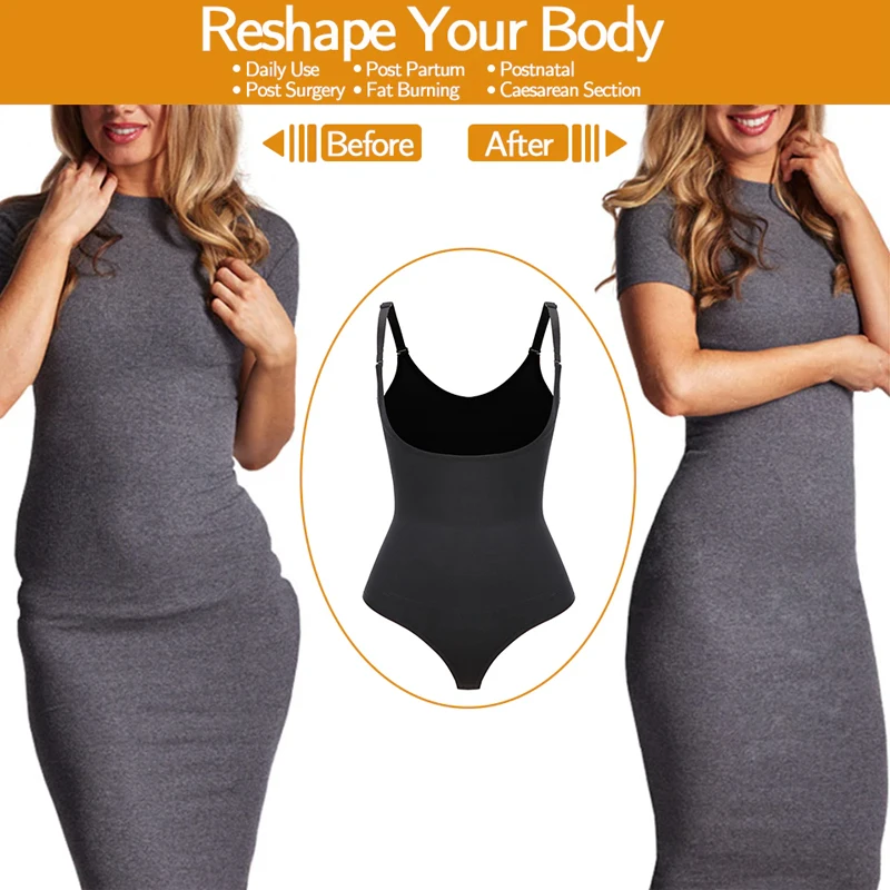Shapewear Bodysuit for Women Tummy Control Open Bust Body Shaper Waist Slimmer Cincher