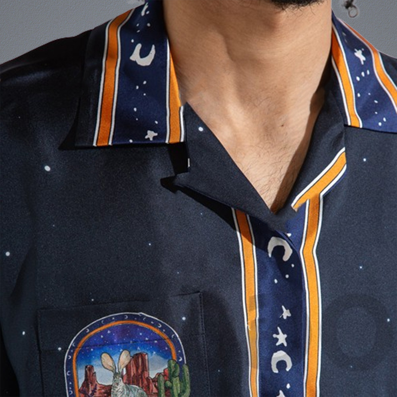 23ss Designer Tennis Cb Shirts Starry Rabbit Cactus Men and Women Hawaiian Long Sleeve Shirt nc Button Up Shir