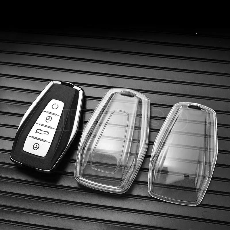 Soft TPU Car Key Cover Case for Geely Coolray X6 X7 EX7 Geometry C Emgrand Global Kulrey Hawk GX7 Okavango NL3 SUV GT GC9