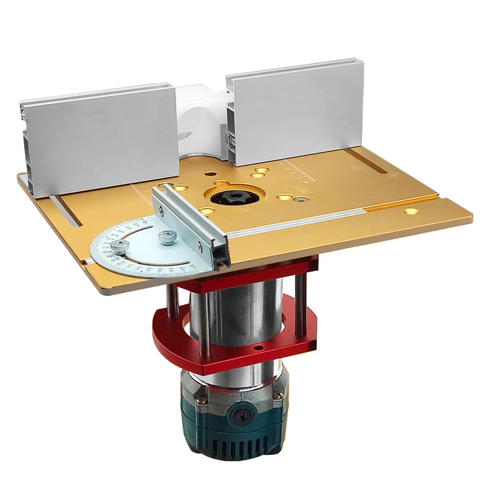 new Aluminum Router Table Insert Plate W/ Miter Gauge for Woodworking Benches Table Saw Multifunctional Trimmer 2025 Engraving hine