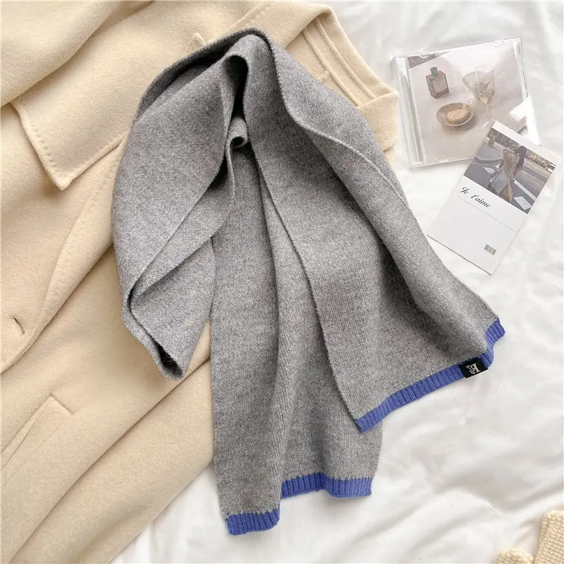 Solid new Cashmere Warm Women Scarf Casual Knitted Skinny Korean Style Woolen Yarn Soft Bandana 2025 Long Neckerchief Echarpe