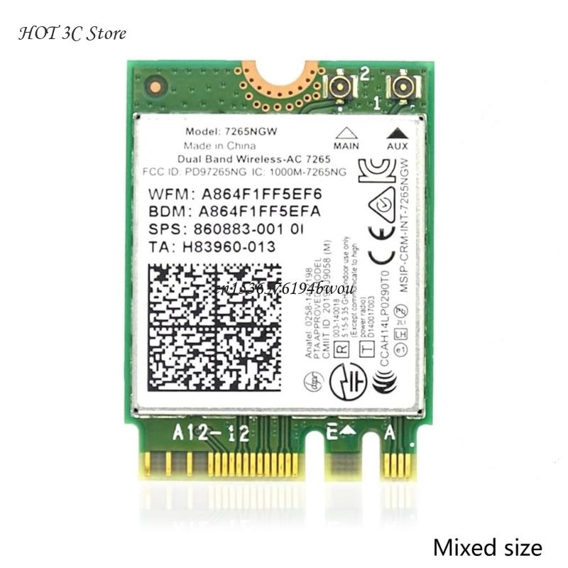 Dual-Band Wireless-AC 7265 7256NGW Card 802.11AC 1200M Wi-Fi +Bluetooth4.2 NGFF- WLAN WIFI Card intel7265