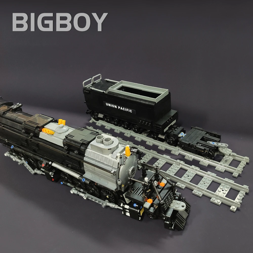The Bigboy Steam Locomotive Train Building Blocks City Model Retro Bricks MOC Creative Module 1608pcs Toys For Children Gifts