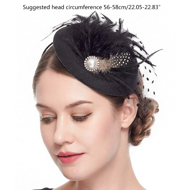 Elegant Fascinator Hat Pillbox Hat for Women Cocktail Tea Party Headwear Exquisite French Fascinator for Wedding