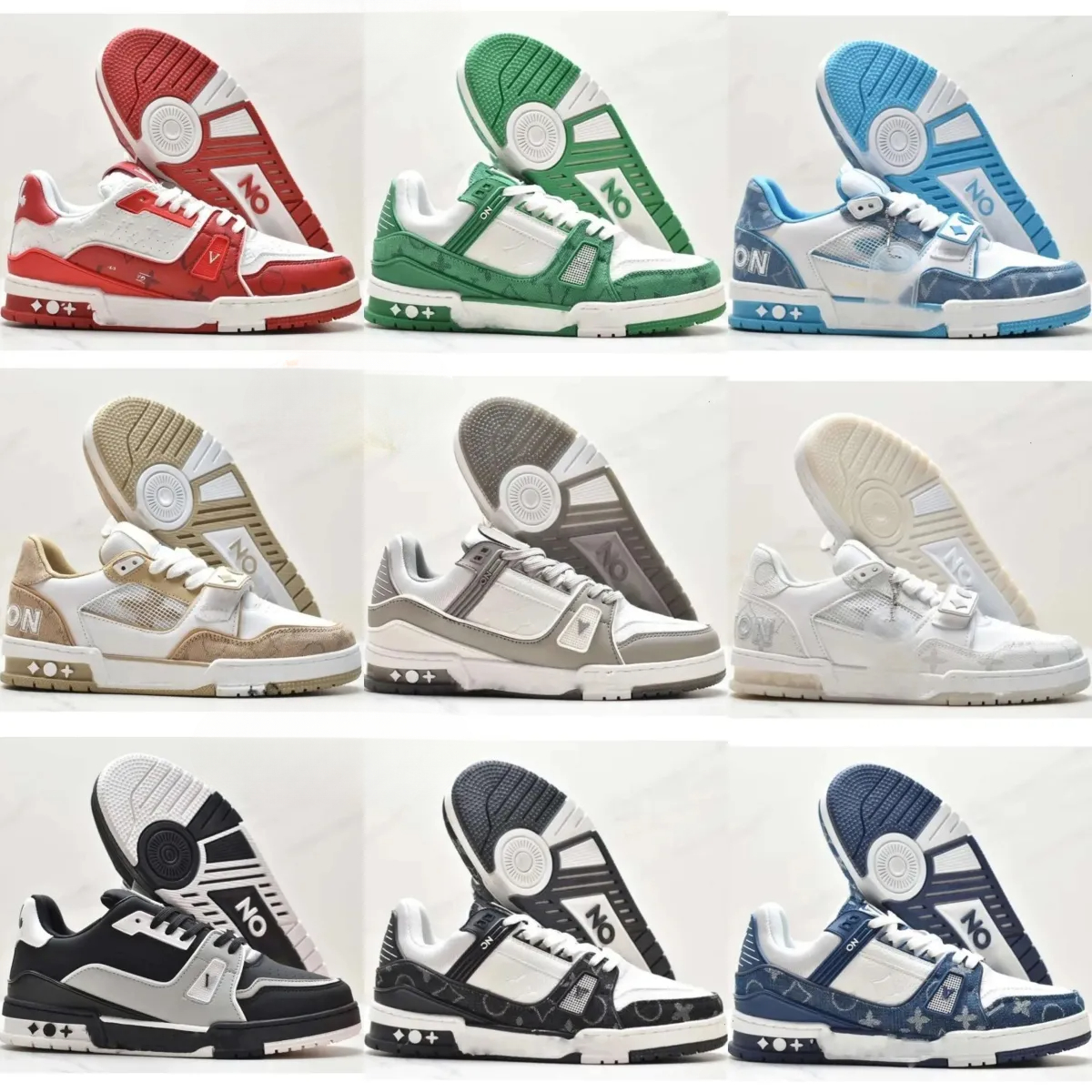 Top Designer shoes flat sneaker Embossed Casual shoes denim canvas leather white green red blue letter fashion platform mens womens low Luxury velvet suede trainers