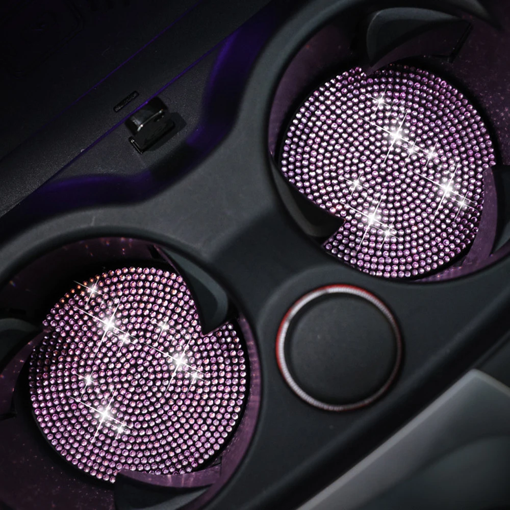 Dia Car Coaster Water Cup Slot Non-Slip Mat Silica Gel Pad Cup Holder Mat Gadget Bling new 2025 Waterproof Car Interior Accessories