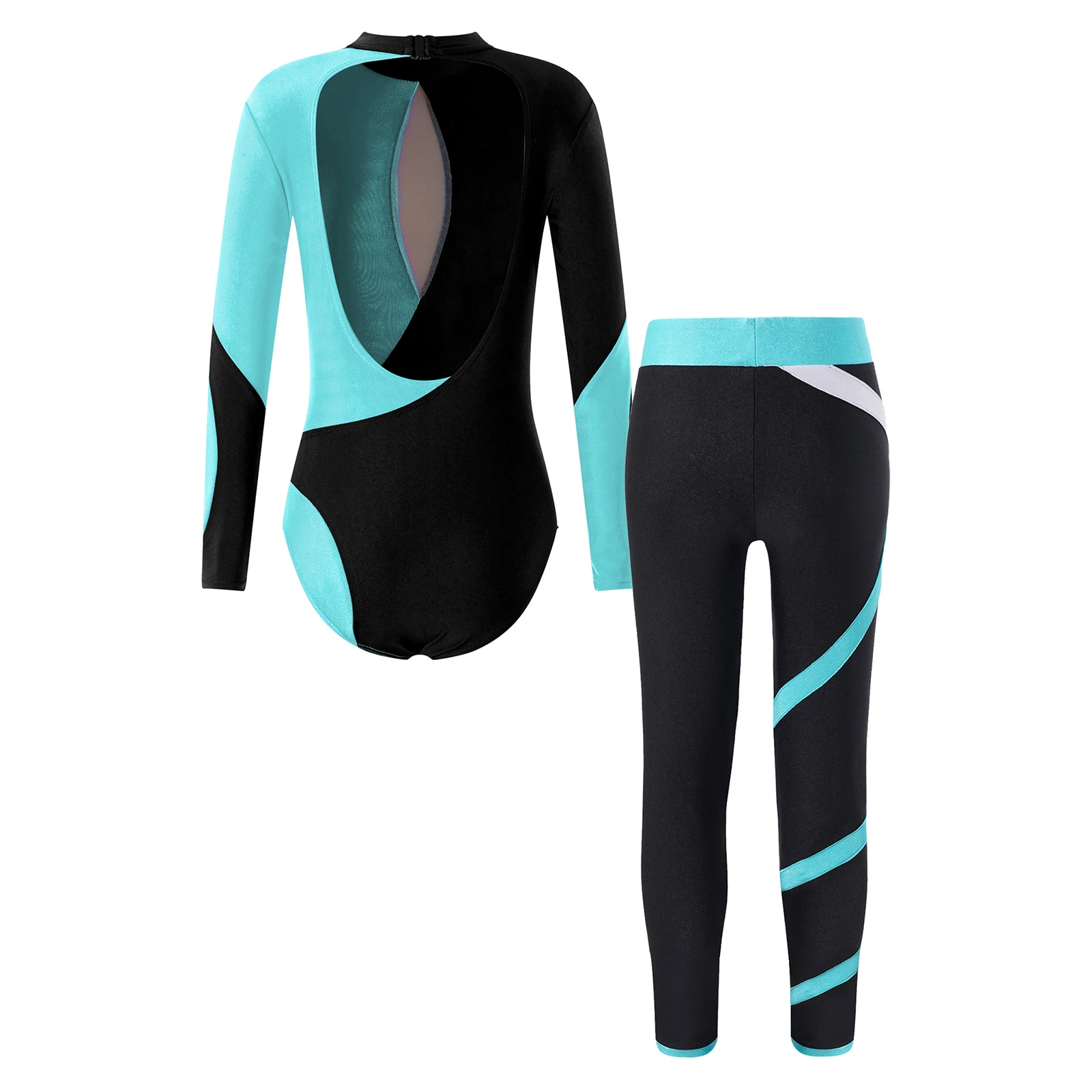 Gymnastics Jumpsuit Kids Girls Long Sleeve 2025 Shiny Rhinestones Ballet Gymnastic Leotards with Leggings for new Yoga Skating Bodysuit