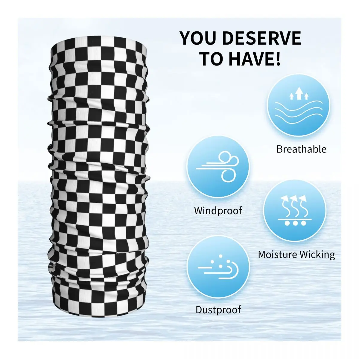 Ska Checkerboard Winter Headband Neck Warmer Women Men Ski Hunting Tube Scarf Reggae Music Face Bandana Gaiter