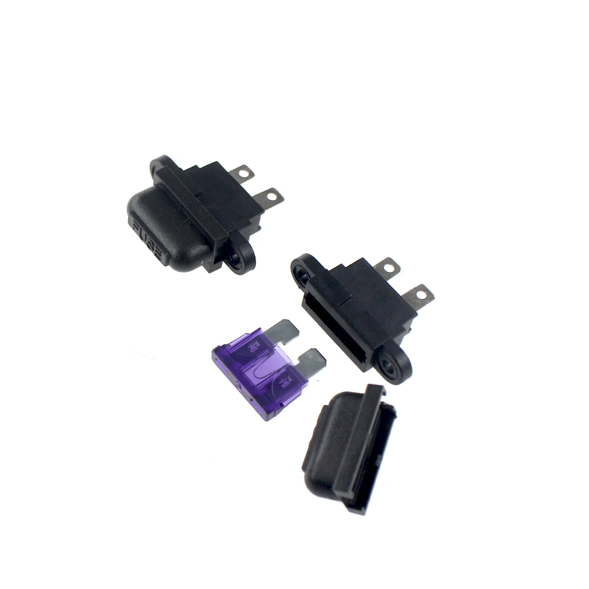 5pcs Medium Car Fuse 1a 2a 3a 5a 4a 7.5a 10a 15a 20a 25a 30a 35a 40a 50a Amp Auto Blade Holder Box for Boat with Cover
