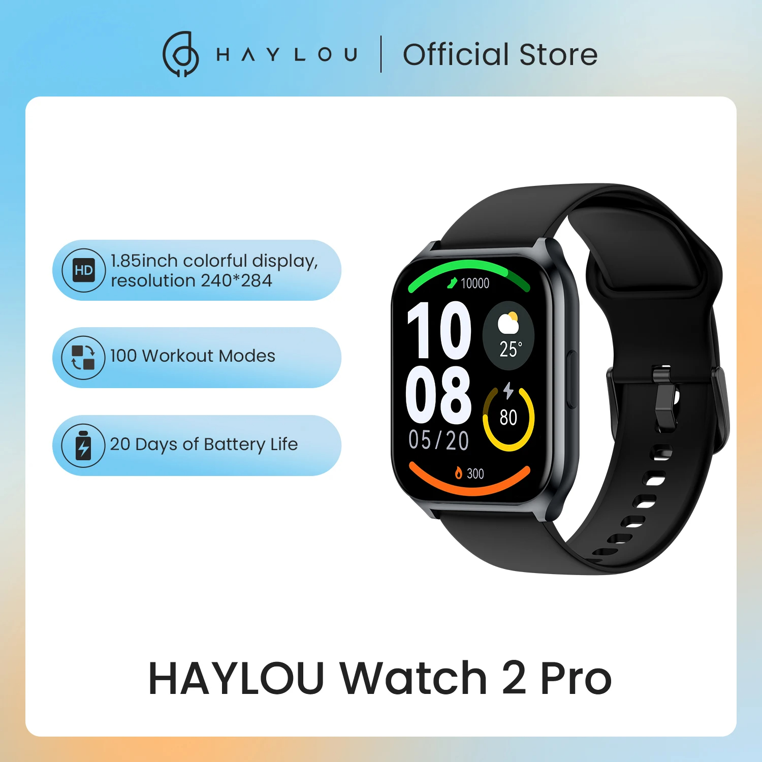 HAYLOU Watch 2 Pro (LS02 Pro) Smartwatch 1.85inch Large Display 100 Workout Modes Smart Watch for Men Heart 2025 new Rate Monitoring