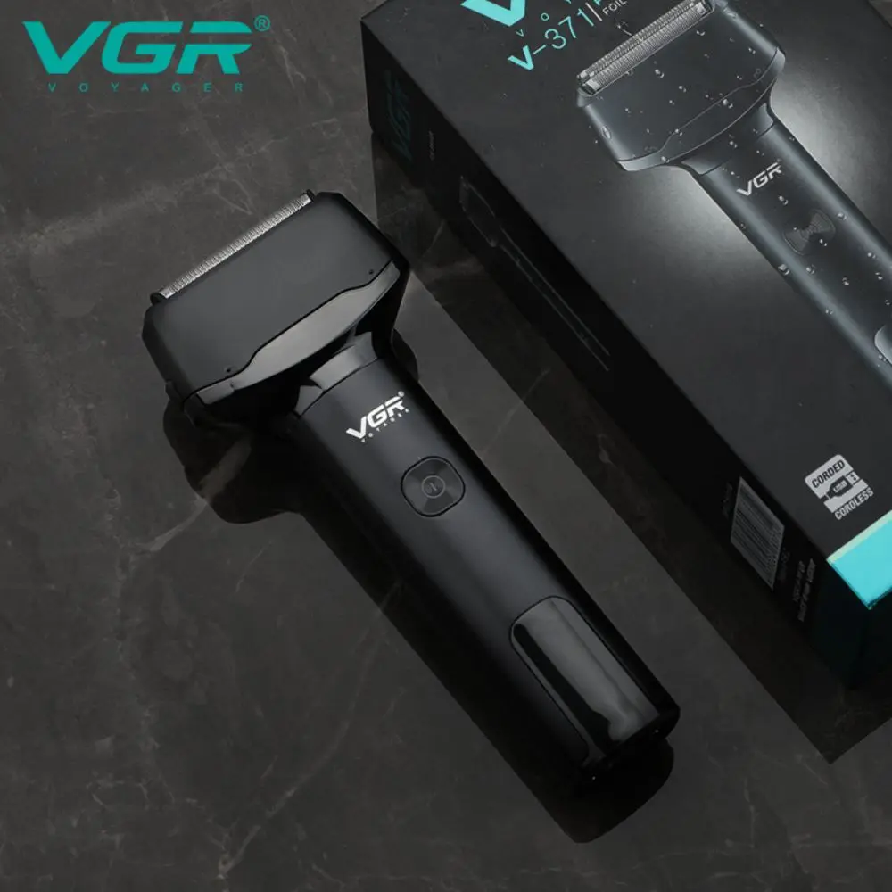 VGR Foil Shaver Professional Electric Shaver Triple Blade LED Display USB Charge Pop-Up Hair Trimmer IPX5 Waterproof V-370/V-371