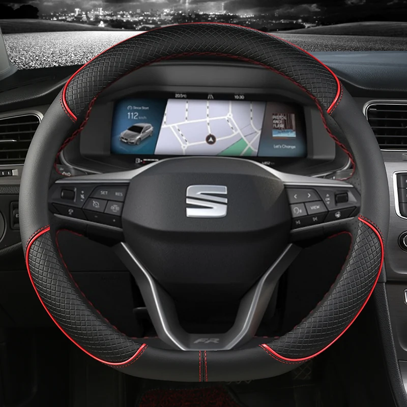 for Seat Arona FR Xperience 2017~2021 Car Steering Wheel Cover PU Leather Non-slip Auto Accsesories Fast Shipping